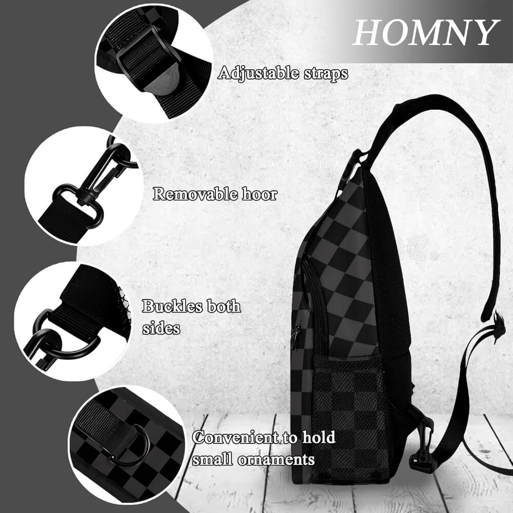 Black Checkered Polyester Tear-Resistant Versatil… - image 5